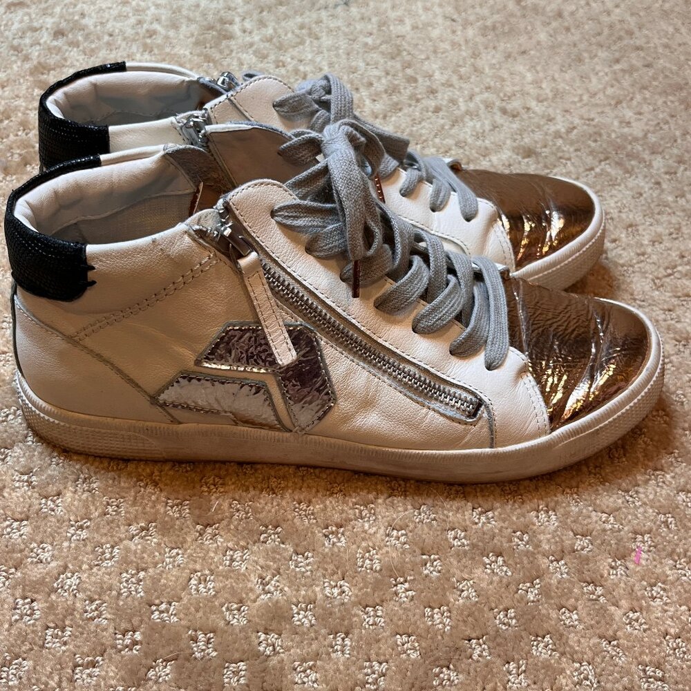 Dolce Vita Zonya Cooper Rose Gold Metallic High Top Sneaker Women’s Size 10 - Picture 2 of 15